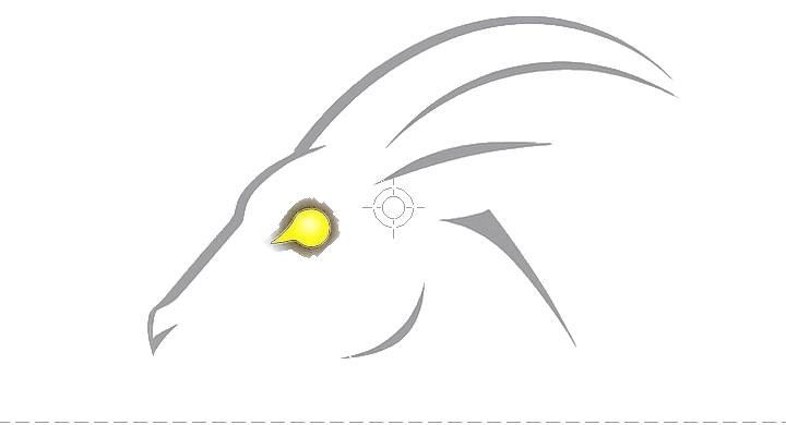 ProtoGoat — goat silhouette with glowing eye on blueprint